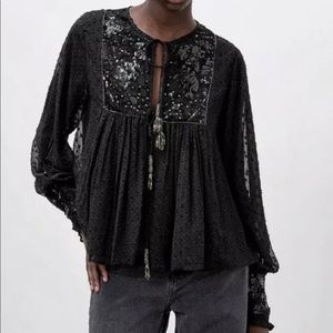 Zara dotted sequin jacket size M, NWT